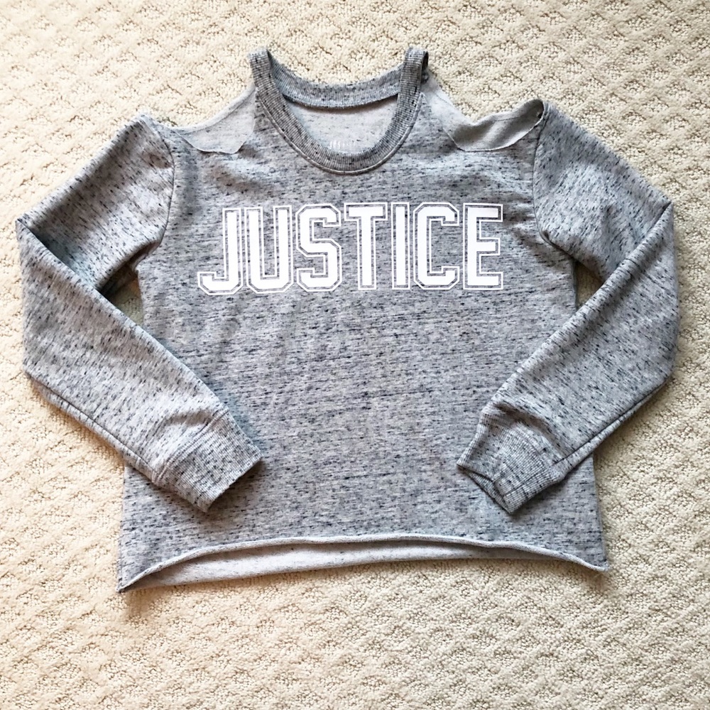 Justice Size 8 Gray Crop Top Sweater